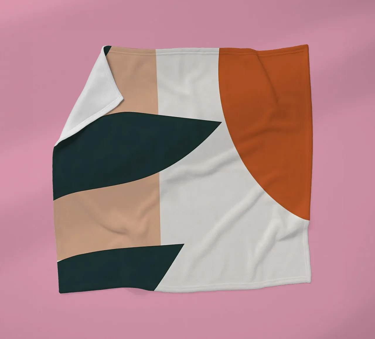 leaves geometric shapes circle ellipse abstract fleece blanket by Janine P McGuire
