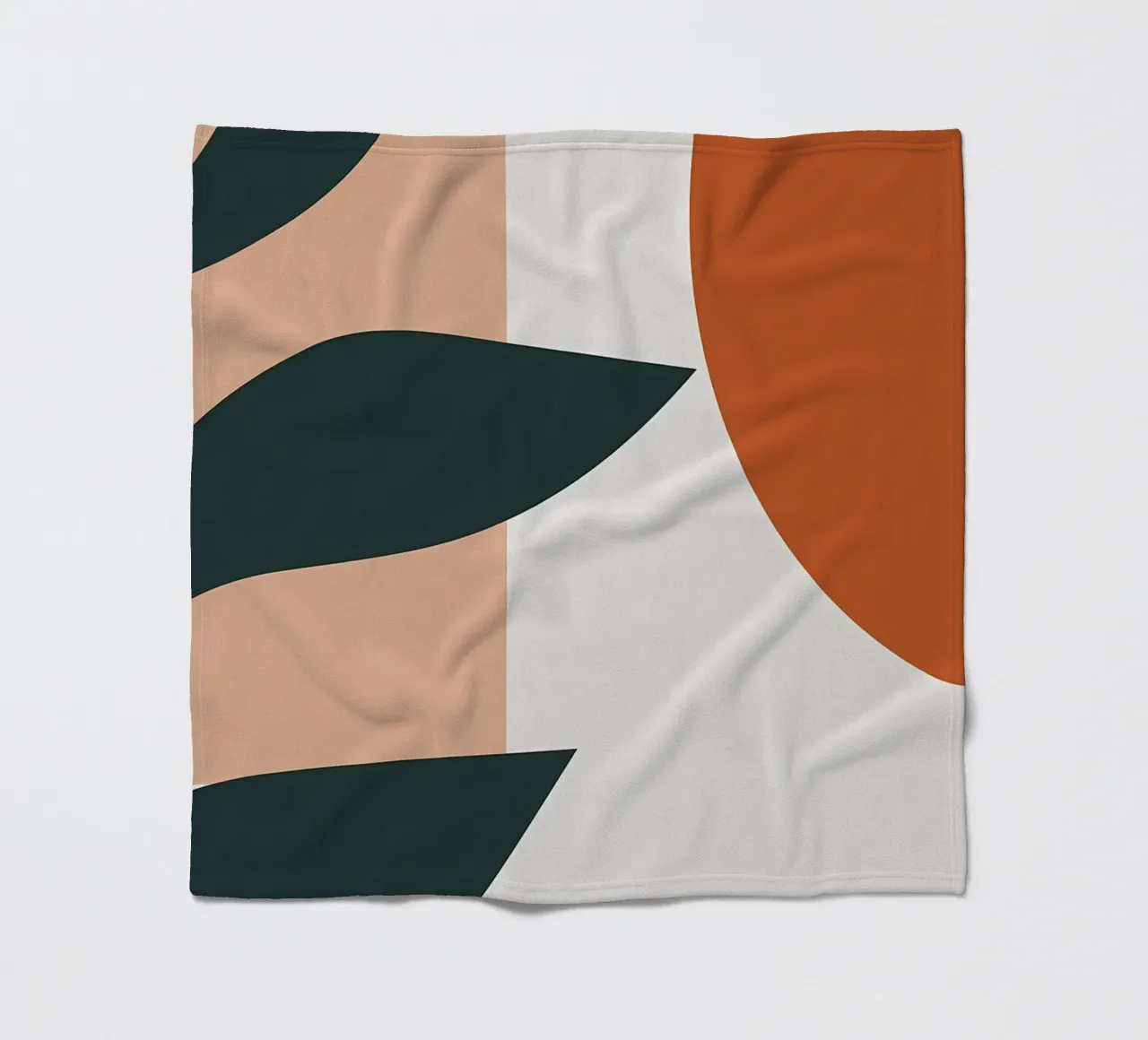 leaves geometric shapes circle ellipse abstract fleece blanket by Janine P McGuire