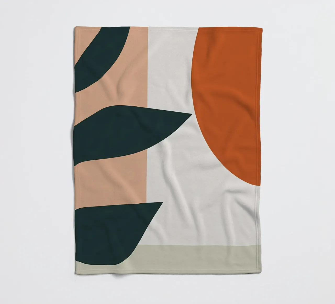 leaves geometric shapes circle ellipse abstract fleece blanket by Janine P McGuire