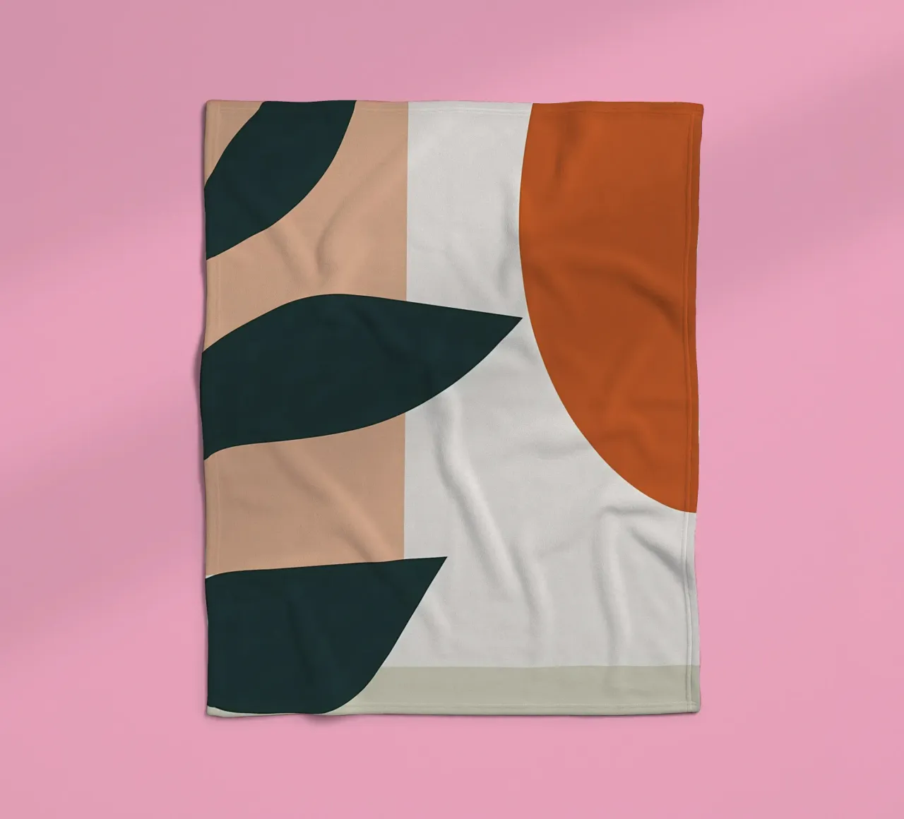 leaves geometric shapes circle ellipse abstract fleece blanket by Janine P McGuire