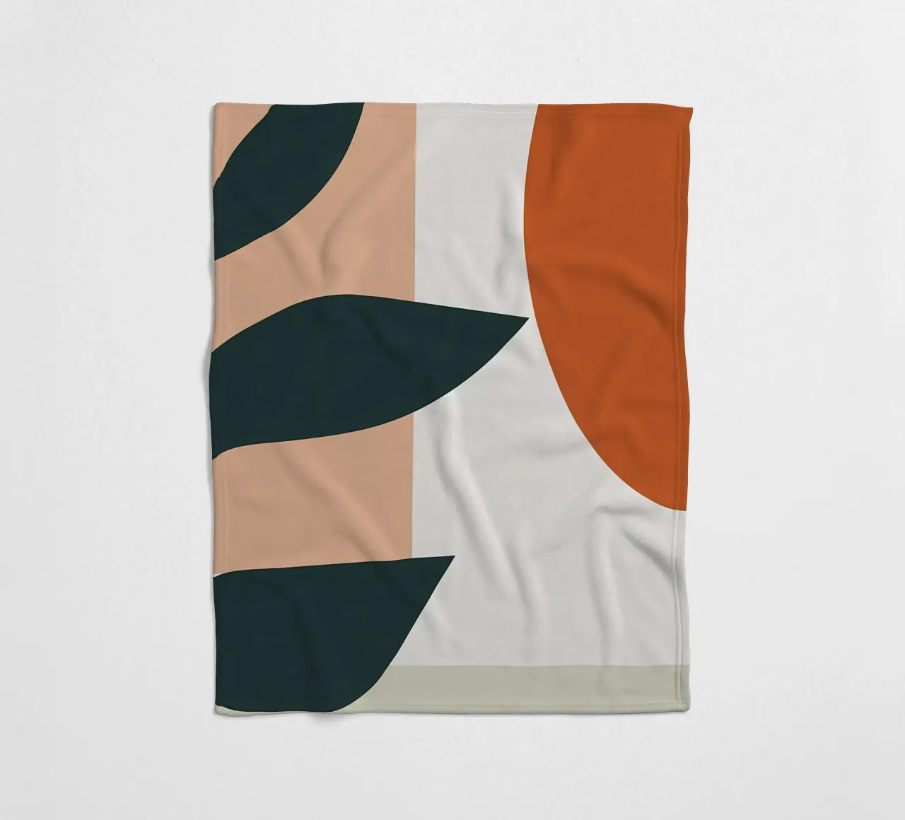leaves geometric shapes circle ellipse abstract fleece blanket by Janine P McGuire