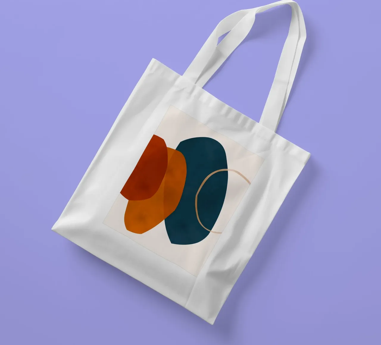 forme geometriche sovrapposte composizione astratta colore cont borsa in juta da Janine P McGuire