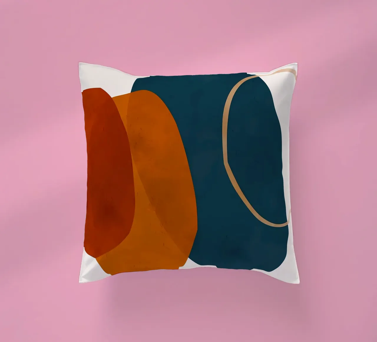 geometric shapes overlapping abstract composition color cont decorative cushion by Janine P McGuire