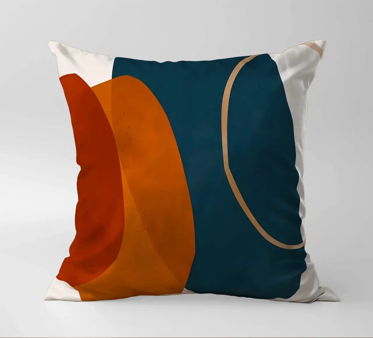 geometric shapes overlapping abstract composition color cont decorative cushion by Janine P McGuire