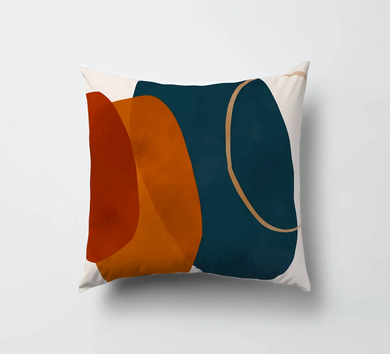 geometric shapes overlapping abstract composition color cont decorative cushion by Janine P McGuire