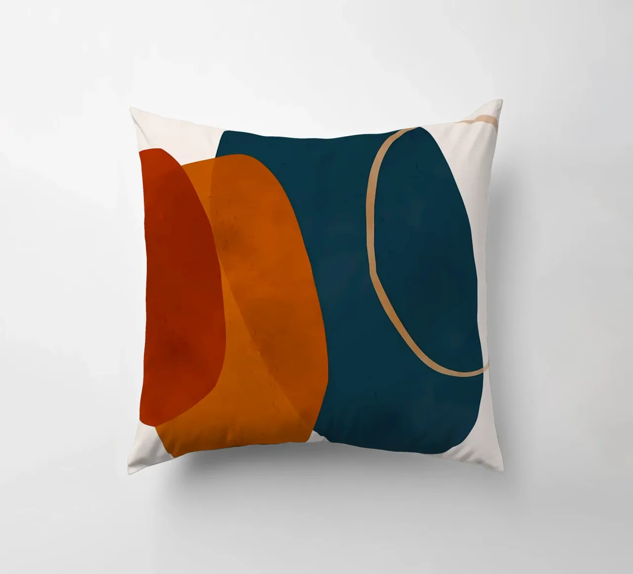 geometric shapes overlapping abstract composition color cont decorative cushion by Janine P McGuire