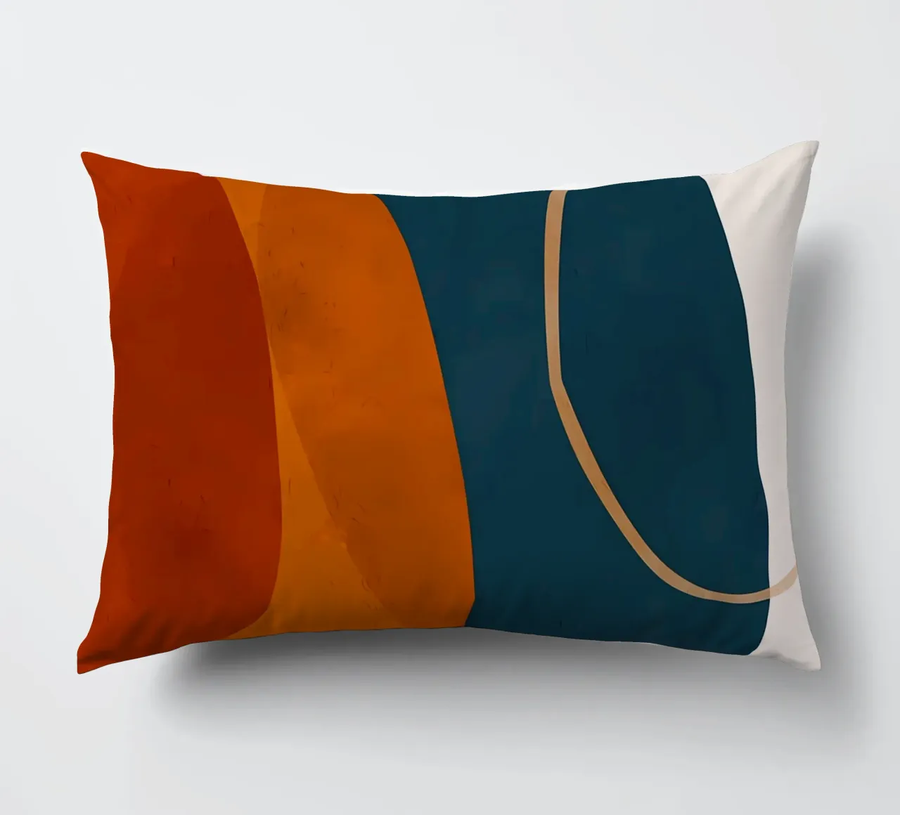 geometric shapes overlapping abstract composition color cont decorative cushion by Janine P McGuire