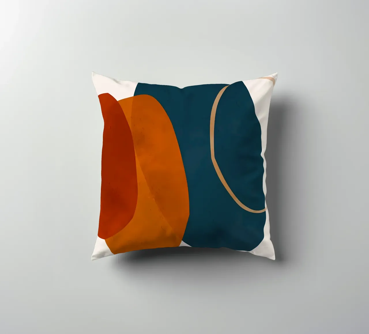 geometric shapes overlapping abstract composition color cont decorative cushion by Janine P McGuire