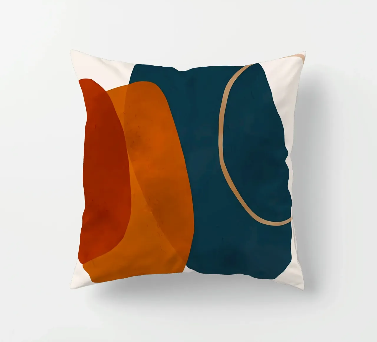 geometric shapes overlapping abstract composition color cont decorative cushion by Janine P McGuire