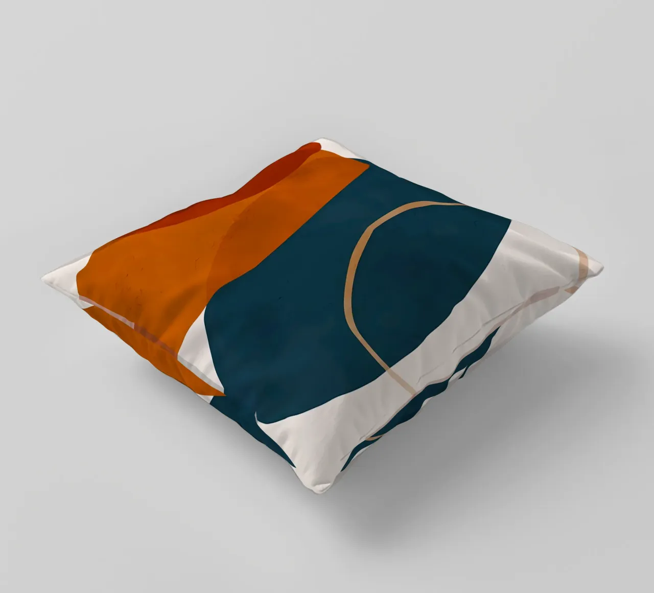 geometric shapes overlapping abstract composition color cont decorative cushion by Janine P McGuire