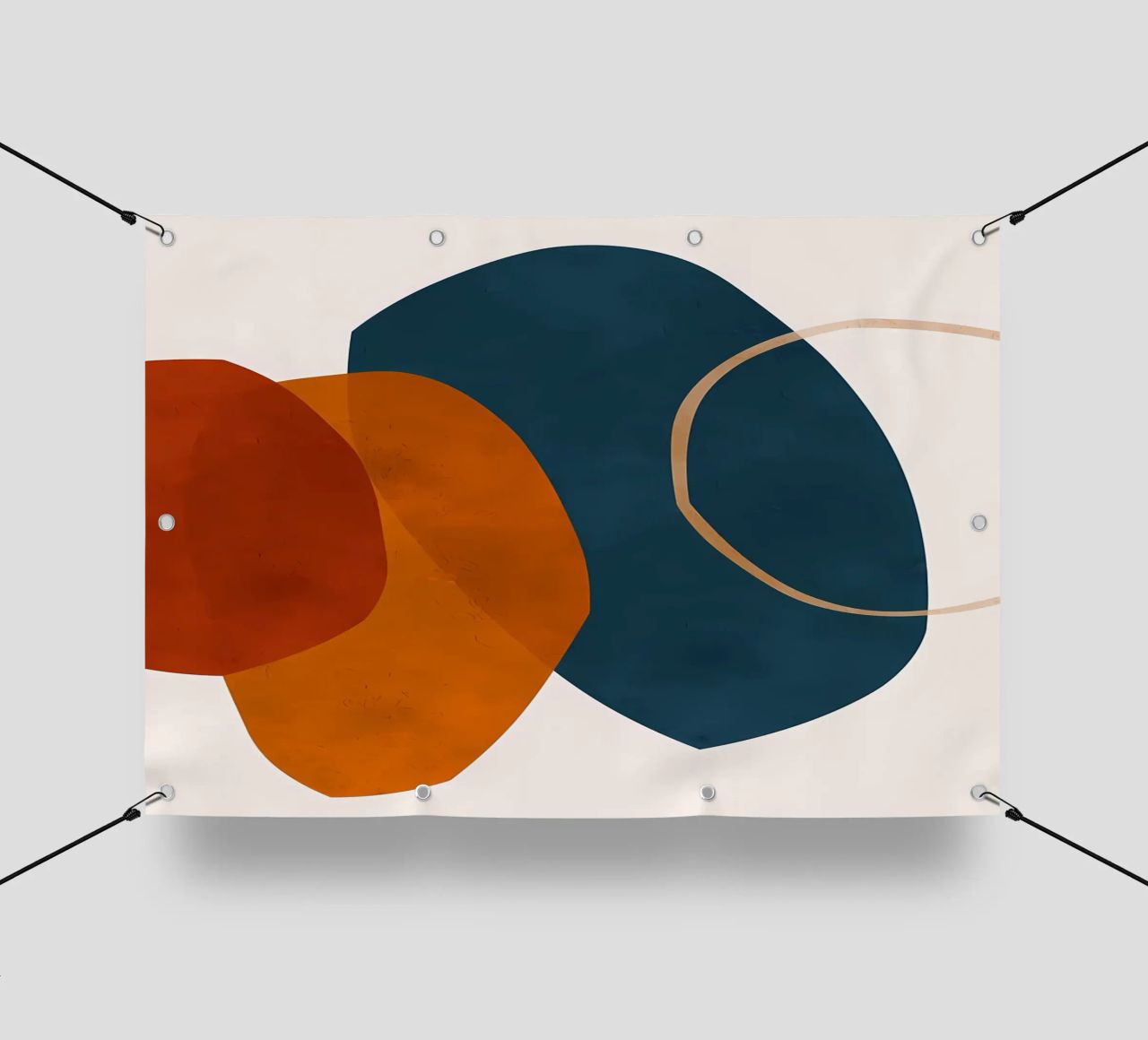 forme geometriche sovrapposte composizione astratta colore cont telo in pvc da Janine P McGuire