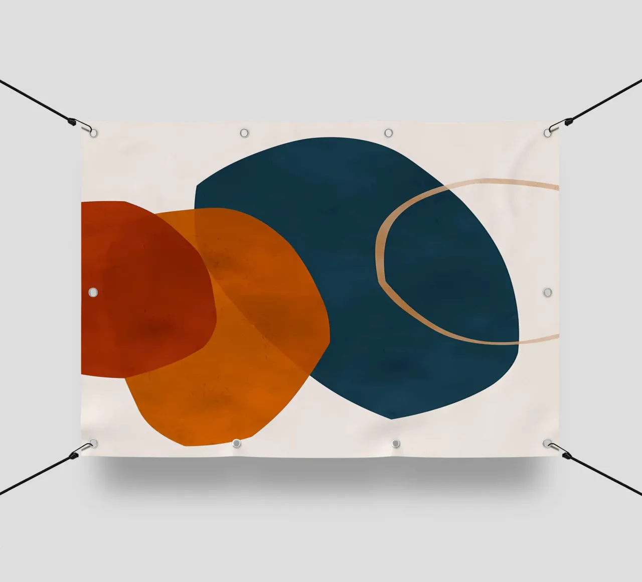 forme geometriche sovrapposte composizione astratta colore cont telo in pvc da Janine P McGuire