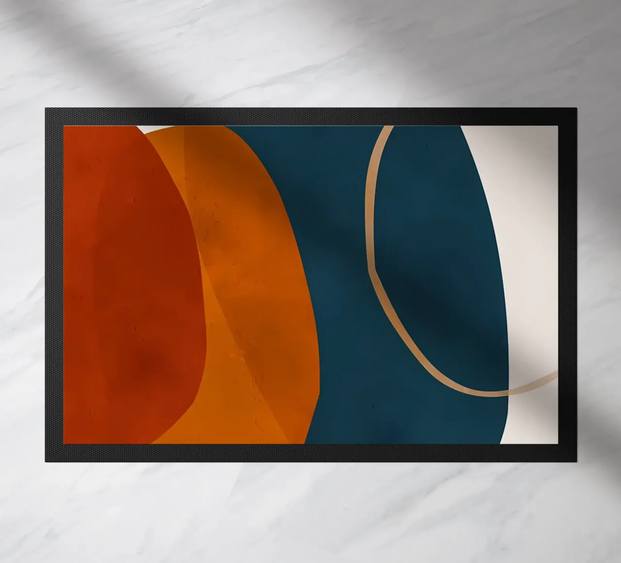 forme geometriche sovrapposte composizione astratta colore cont zerbino da Janine P McGuire