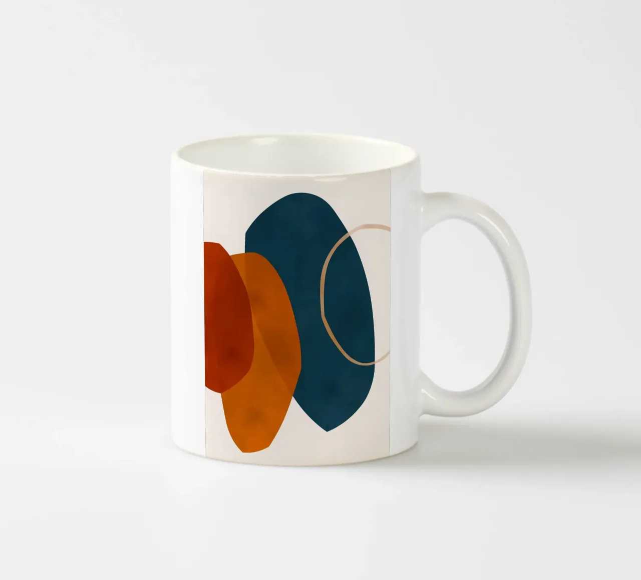 geometrische vormen overlappende abstracte compositie kleurcont keramische mok van Janine P McGuire