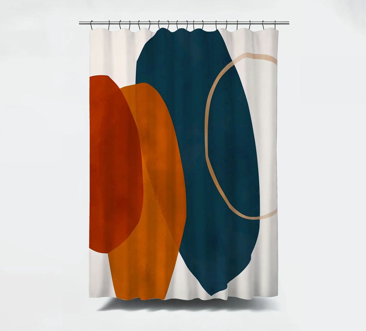 forme geometriche sovrapposte composizione astratta colore cont tenda da doccia da Janine P McGuire