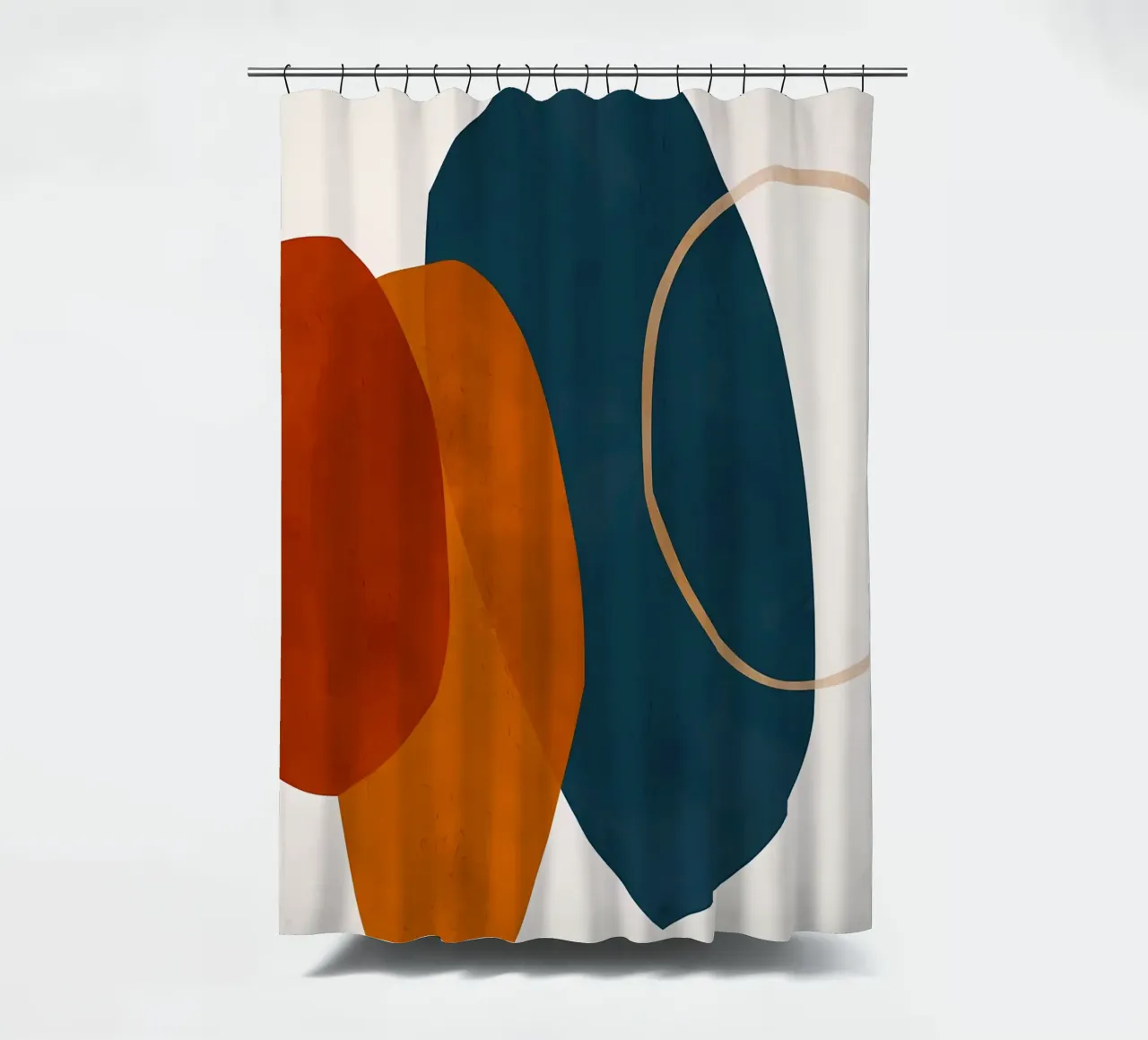 geometric shapes overlapping abstract composition color cont shower curtain by Janine P McGuire