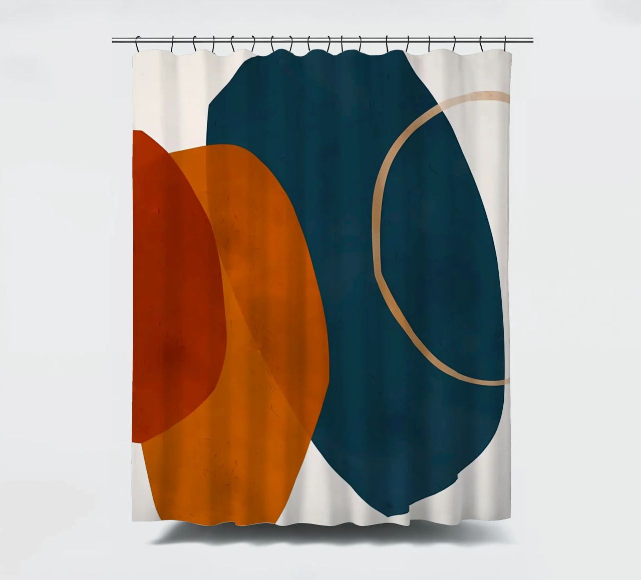 forme geometriche sovrapposte composizione astratta colore cont tenda da doccia da Janine P McGuire