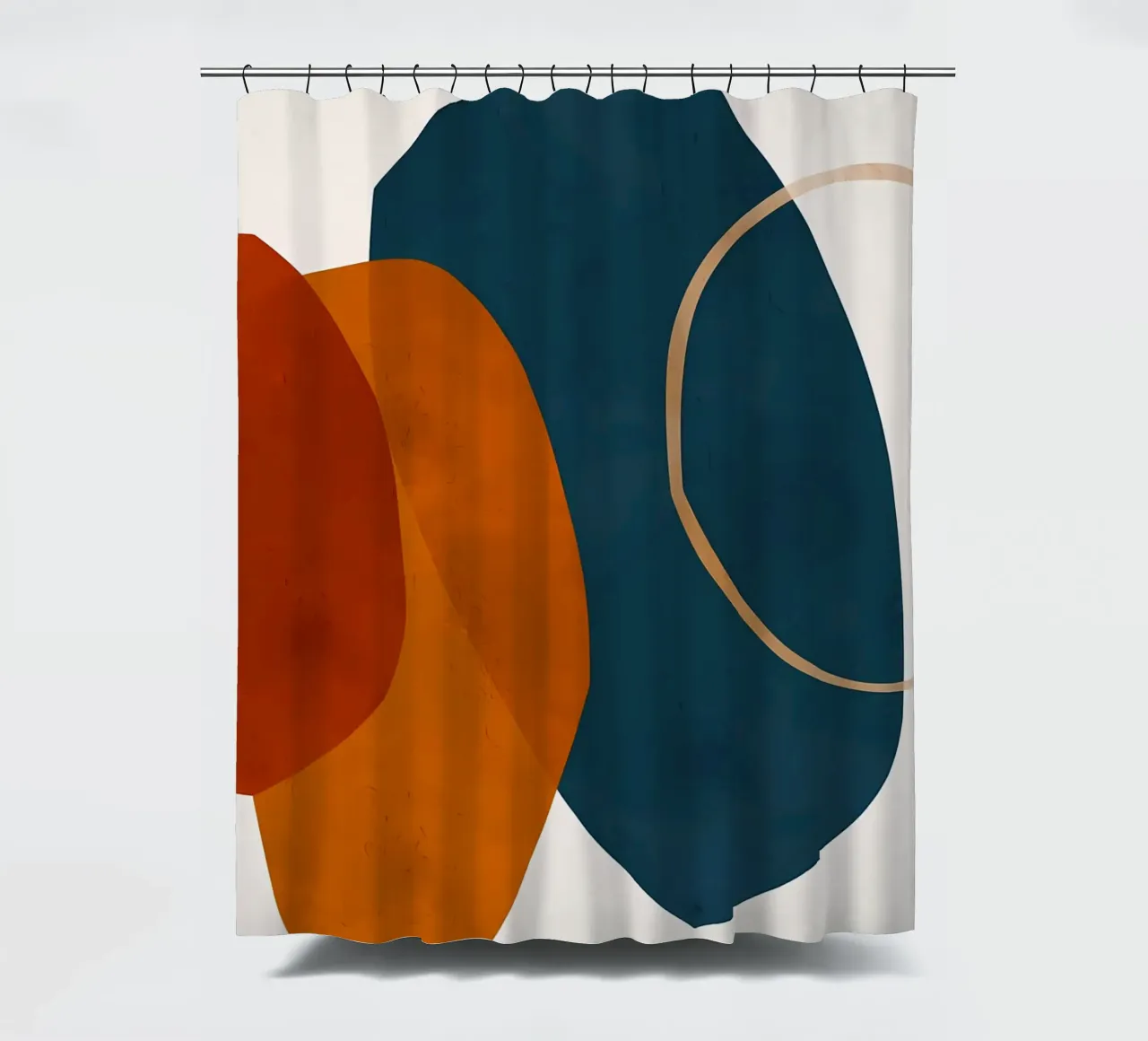 geometric shapes overlapping abstract composition color cont shower curtain by Janine P McGuire