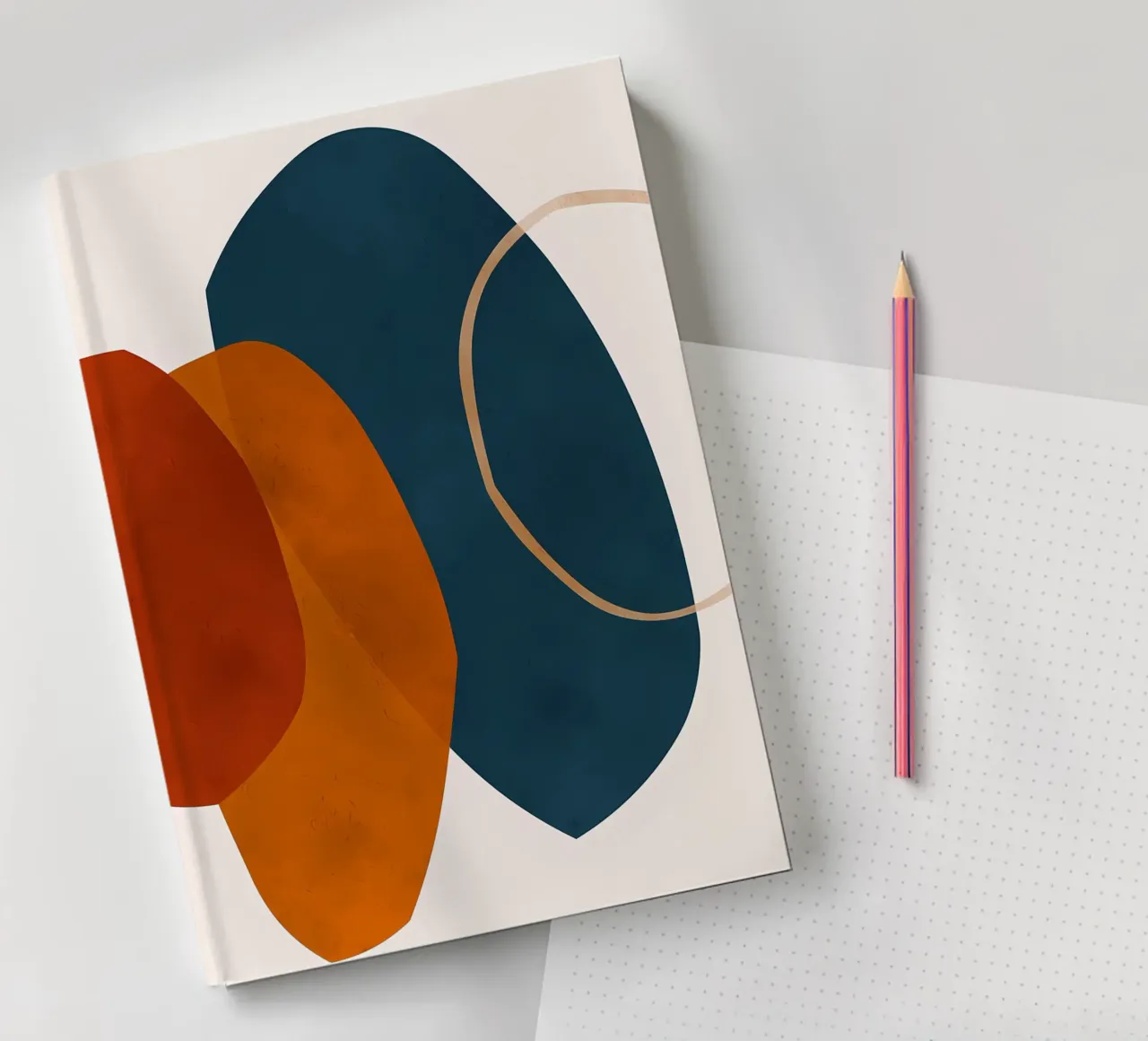 formes géométriques se chevauchant composition abstraite couleur cont carnet de notes de Janine P McGuire