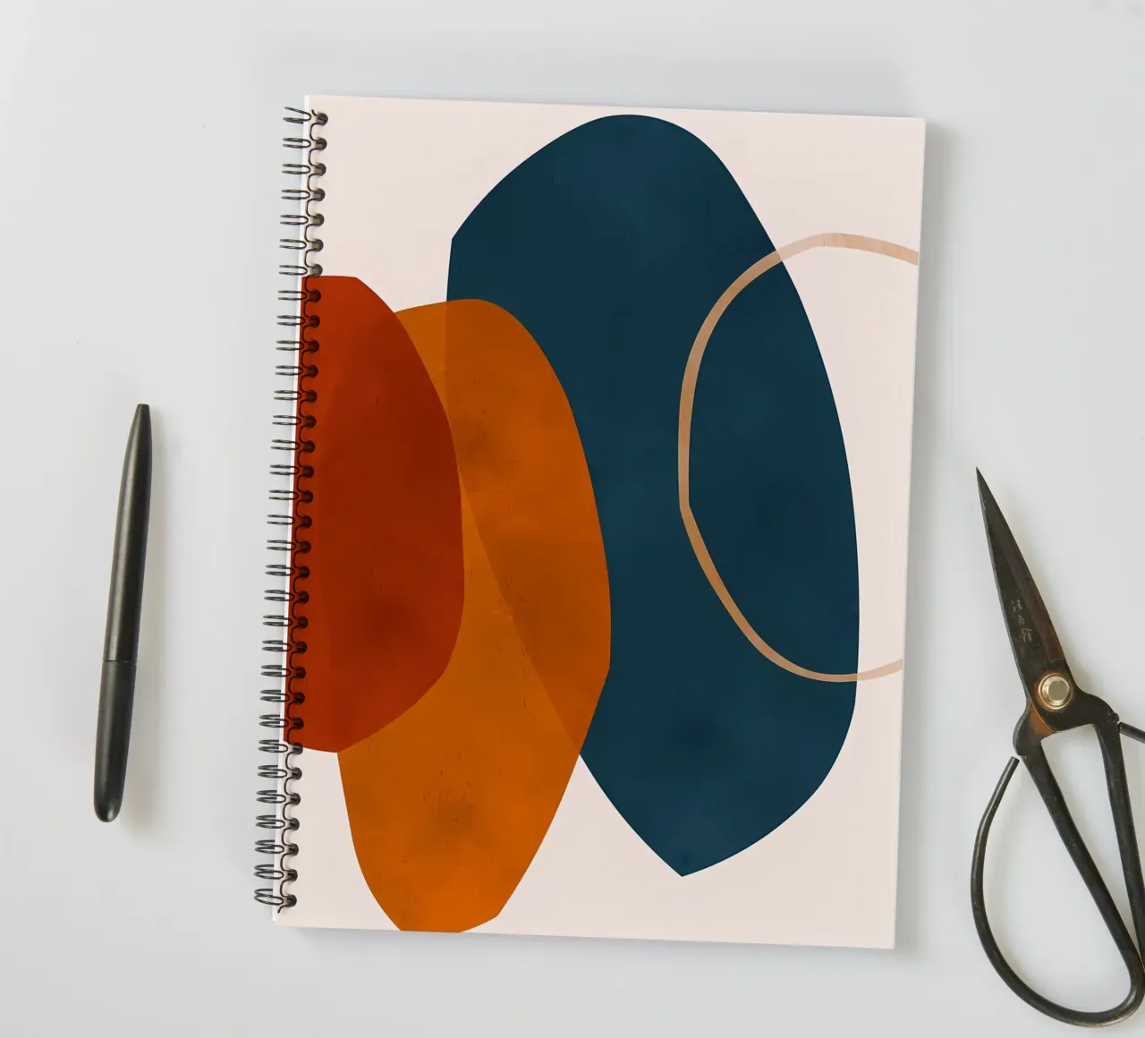 geometric shapes overlapping abstract composition color cont spiral notebook by Janine P McGuire