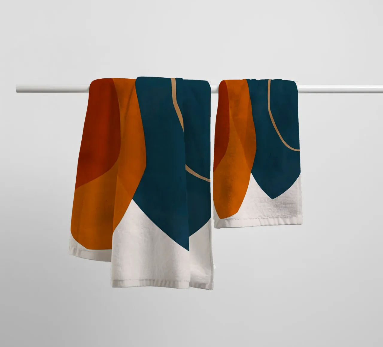 formes géométriques se chevauchant composition abstraite couleur cont serviette de bain de Janine P McGuire