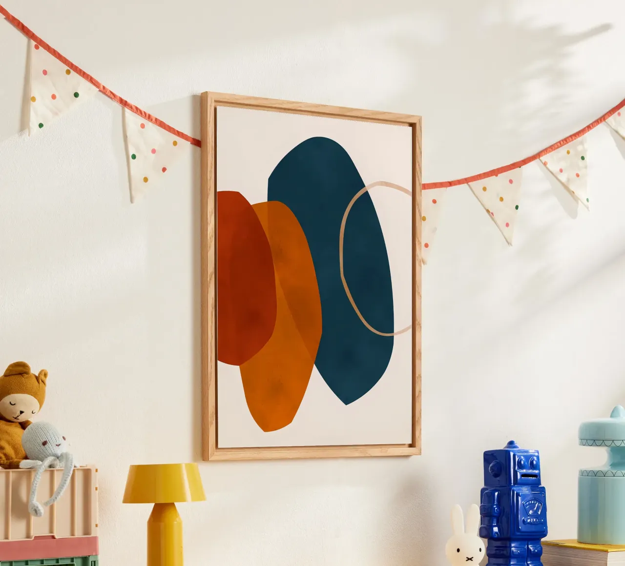 geometrische Formen überlappende abstrakte Zusammensetzung Farbe cont Acryl-Glas von Janine P McGuire
