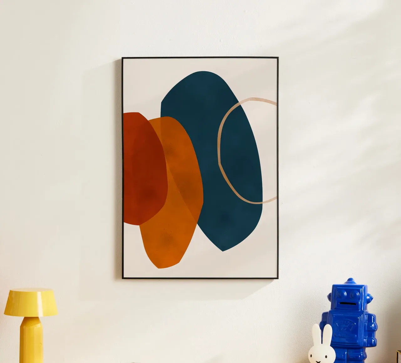 geometrische vormen overlappende abstracte compositie kleurcont aluminium-dibond van Janine P McGuire