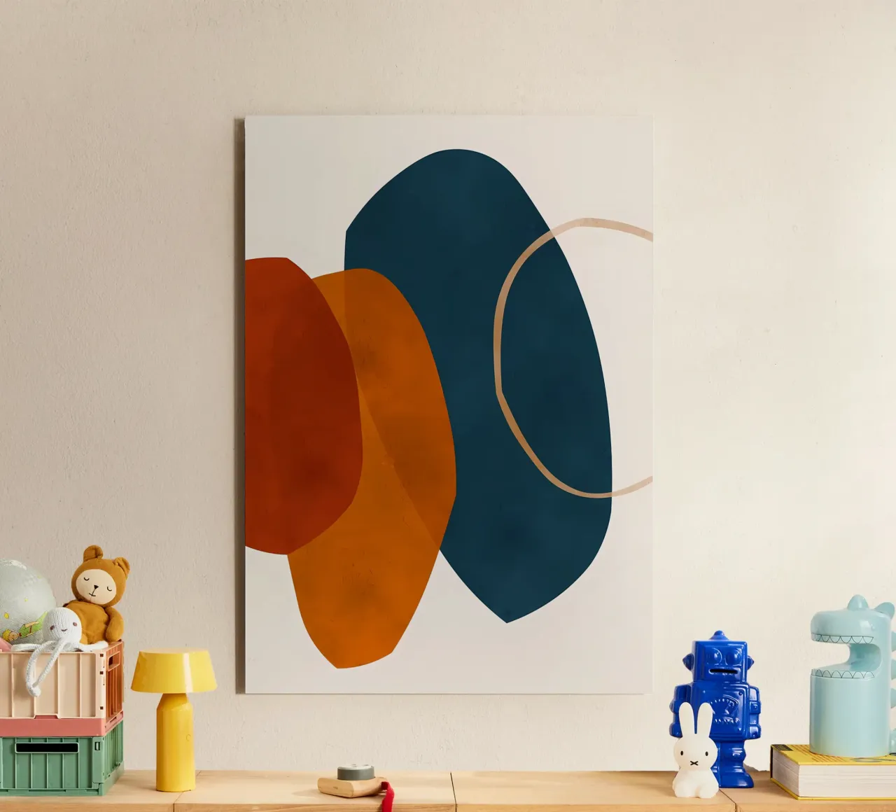 geometric shapes overlapping abstract composition color cont alu-dibond by Janine P McGuire