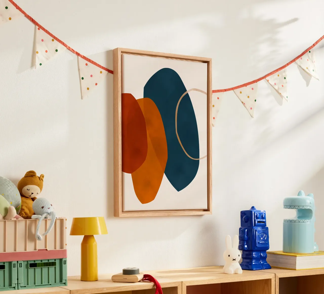 formes géométriques se chevauchant composition abstraite couleur cont toile de Janine P McGuire