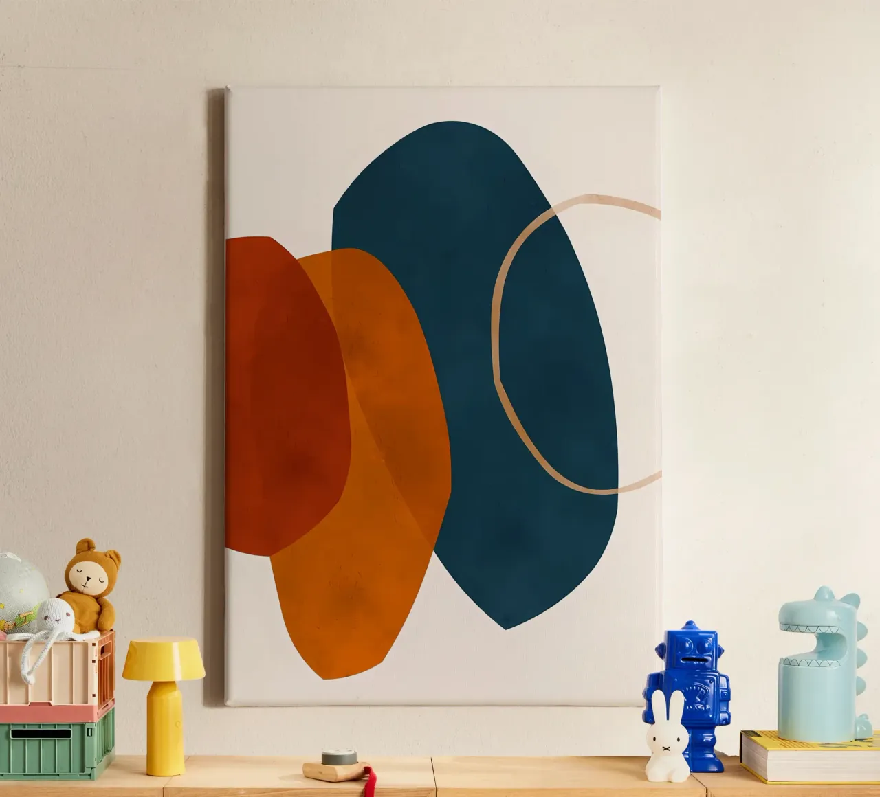 formes géométriques se chevauchant composition abstraite couleur cont toile de Janine P McGuire