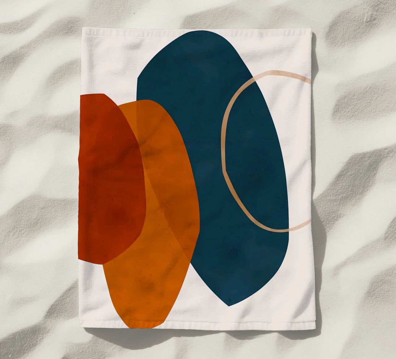forme geometriche sovrapposte composizione astratta colore cont telo mare da Janine P McGuire