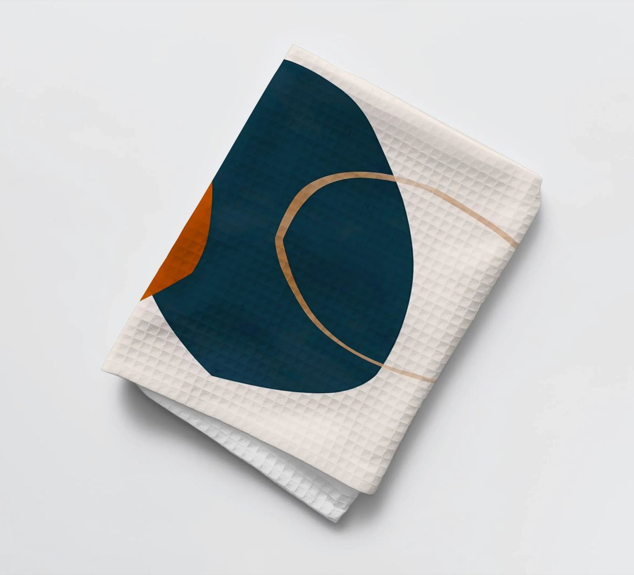 geometric shapes overlapping abstract composition color cont tea towel by Janine P McGuire