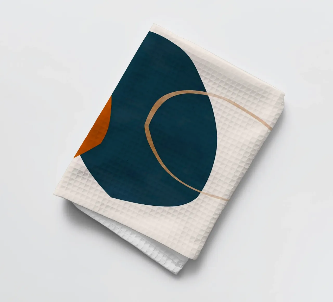 geometrische vormen overlappende abstracte compositie kleurcont theedoek van Janine P McGuire