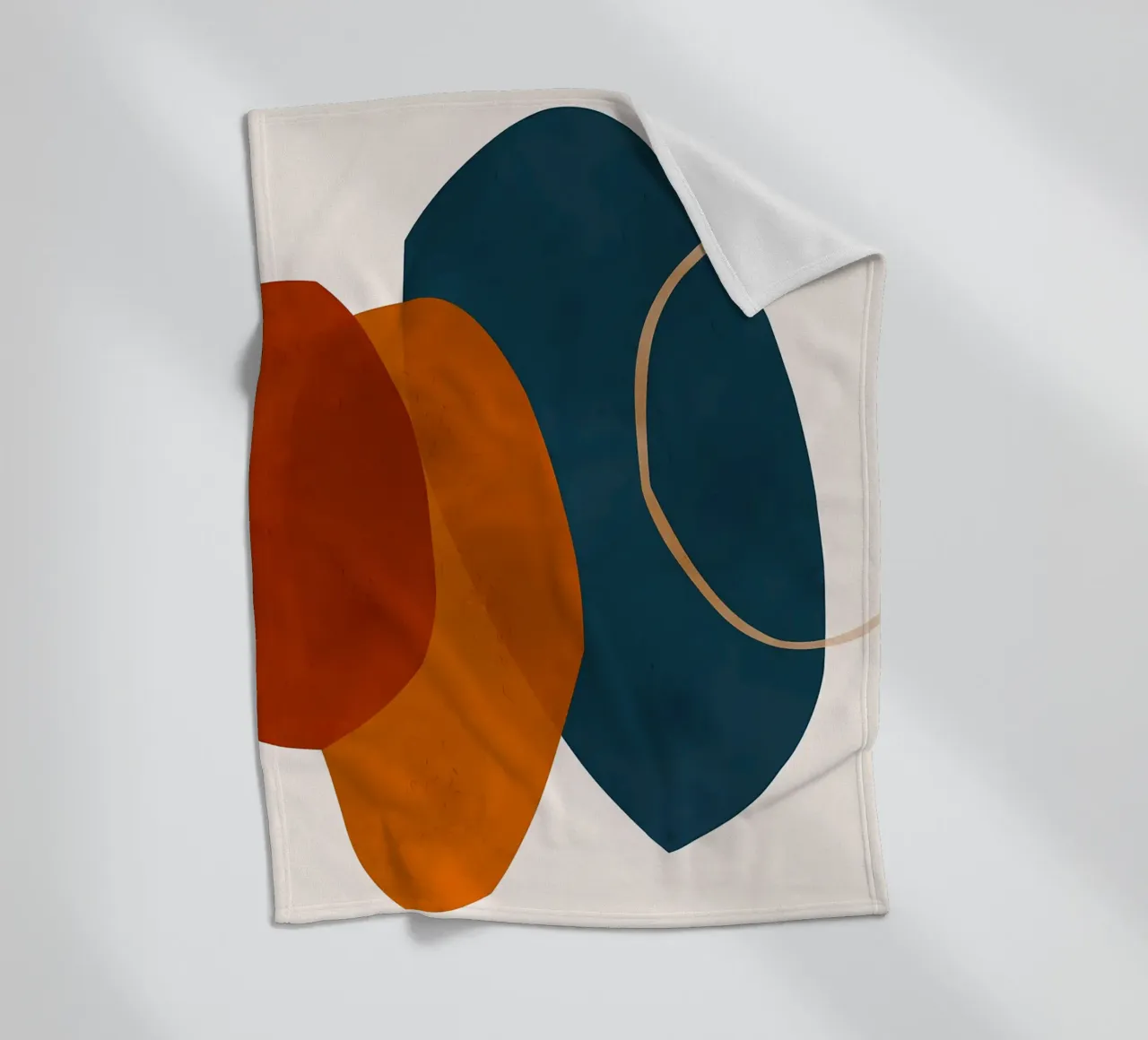 geometric shapes overlapping abstract composition color cont fleece blanket by Janine P McGuire
