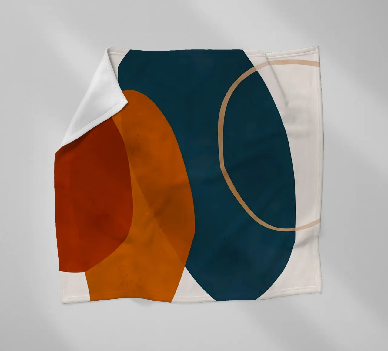 geometric shapes overlapping abstract composition color cont fleece blanket by Janine P McGuire