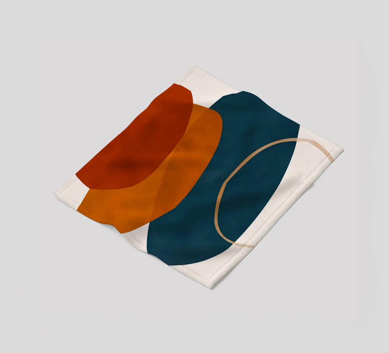 geometric shapes overlapping abstract composition color cont fleece blanket by Janine P McGuire