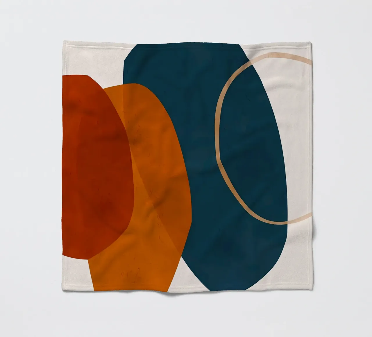 geometric shapes overlapping abstract composition color cont fleece blanket by Janine P McGuire