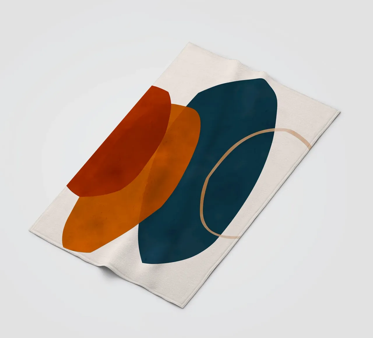 geometric shapes overlapping abstract composition color cont fleece blanket by Janine P McGuire