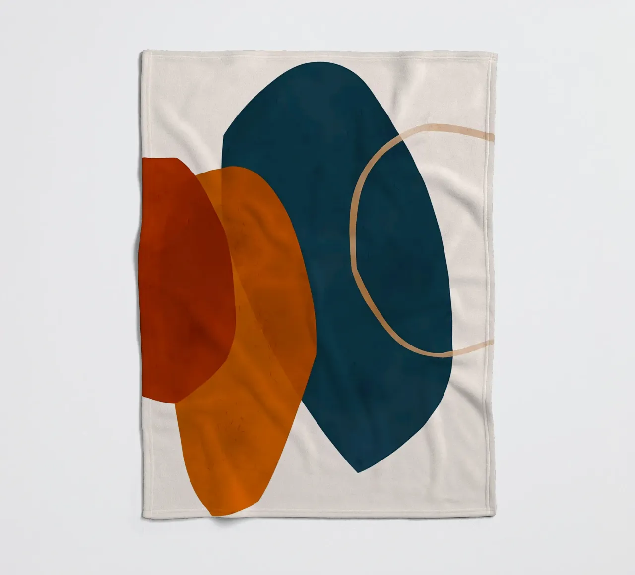 geometric shapes overlapping abstract composition color cont fleece blanket by Janine P McGuire