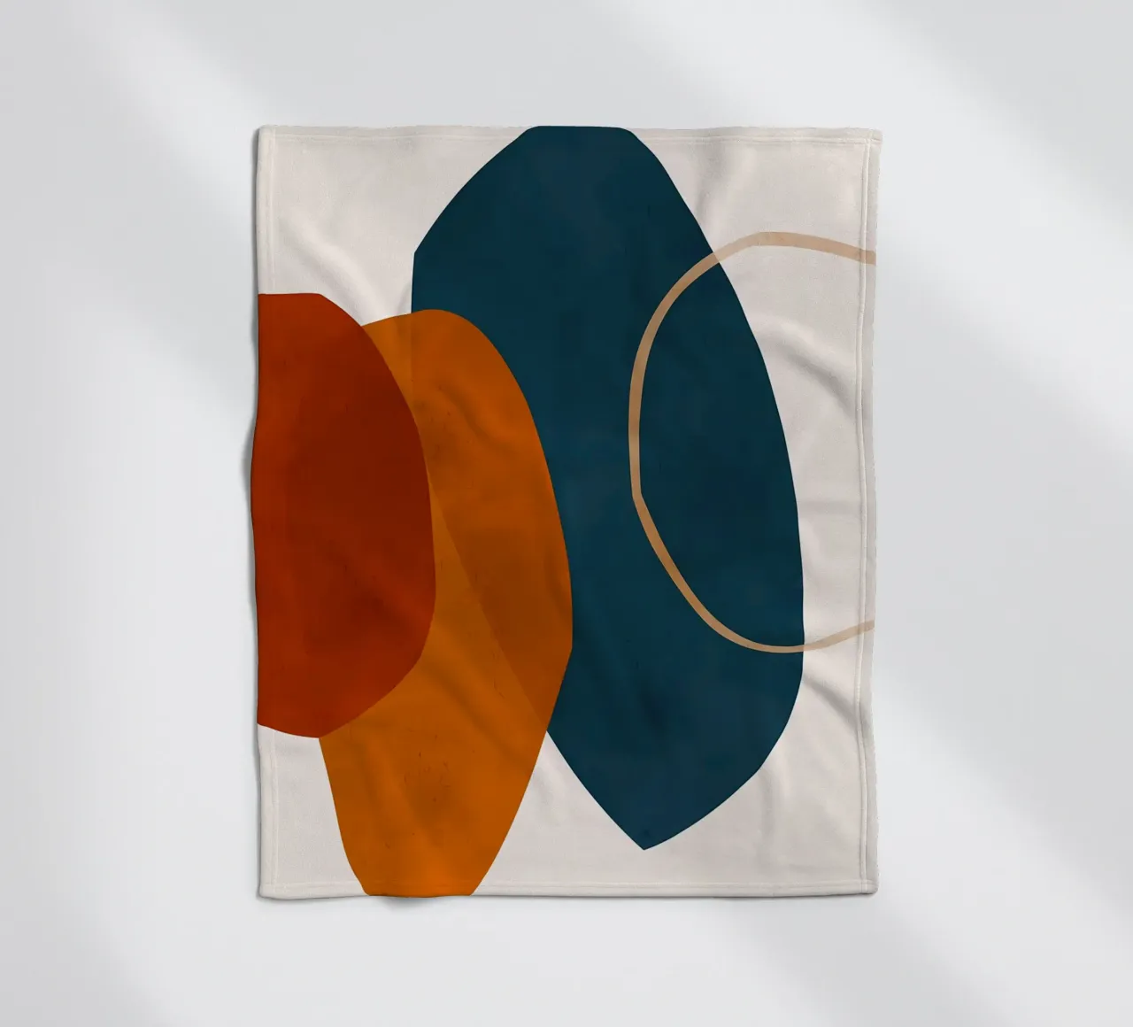 geometric shapes overlapping abstract composition color cont fleece blanket by Janine P McGuire