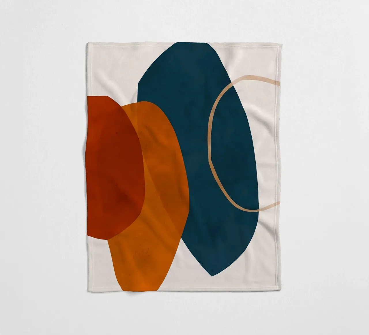 geometric shapes overlapping abstract composition color cont fleece blanket by Janine P McGuire