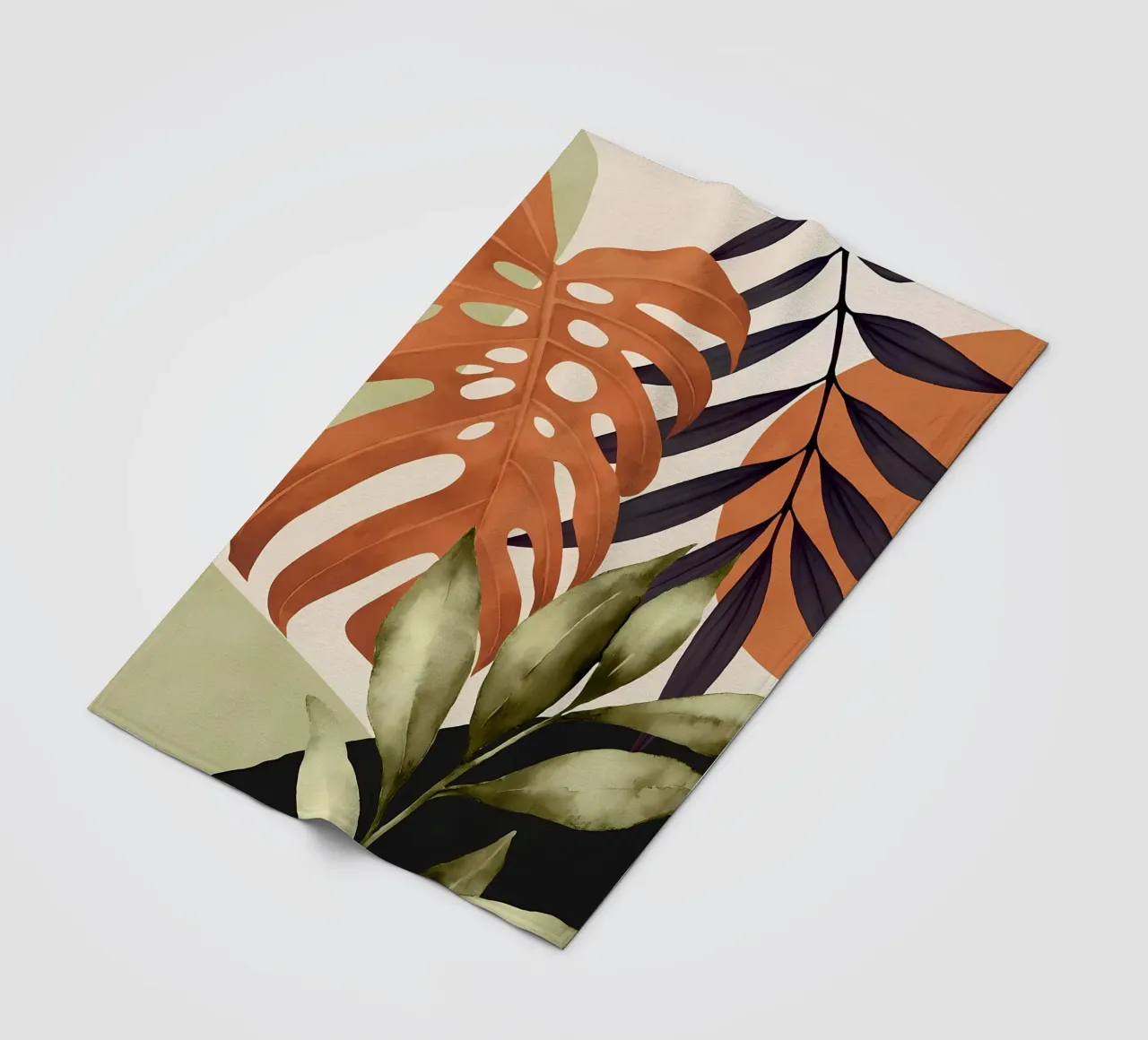 foglie natura tropicale pianta fogliame botanico coperta in pile da Janine P McGuire