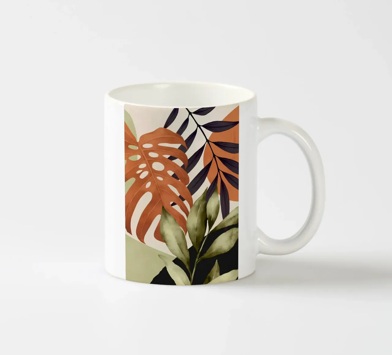 foglie natura tropicale pianta fogliame botanico tazza in ceramica da Janine P McGuire