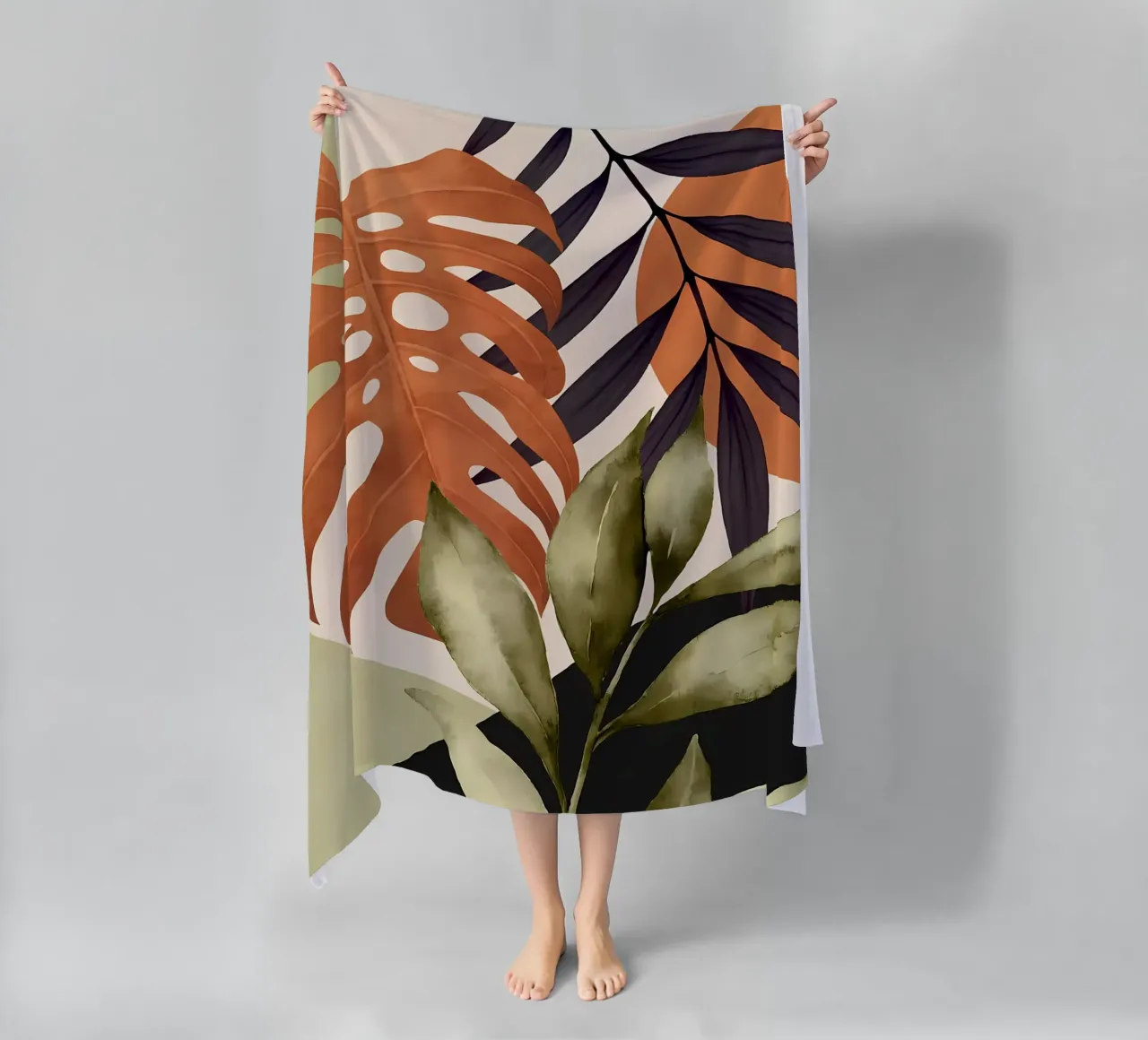 foglie natura tropicale pianta fogliame botanico telo mare da Janine P McGuire
