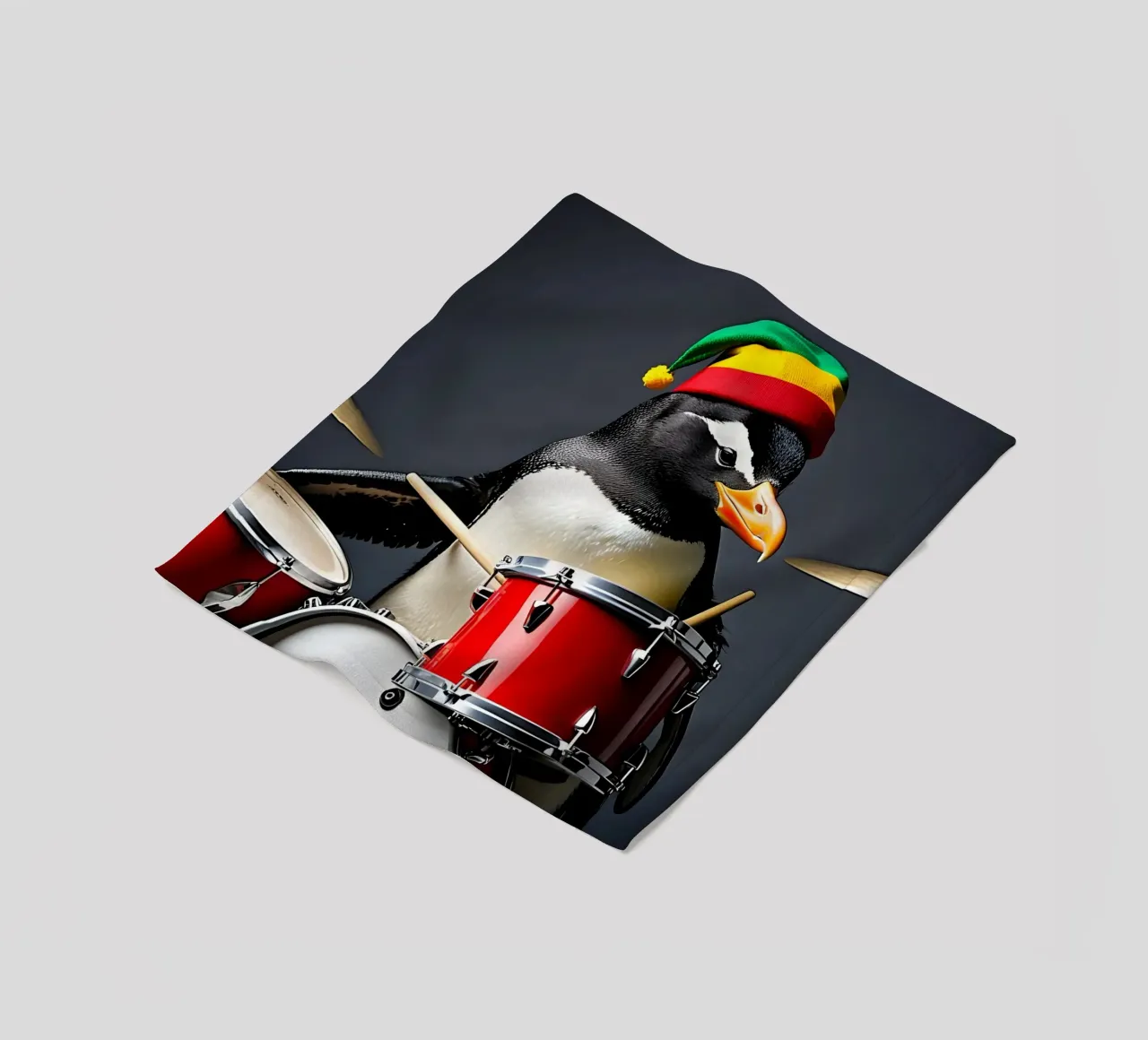 Pinguin mit Schlagzeug 2 coperta in pile da kosinsart.gallery