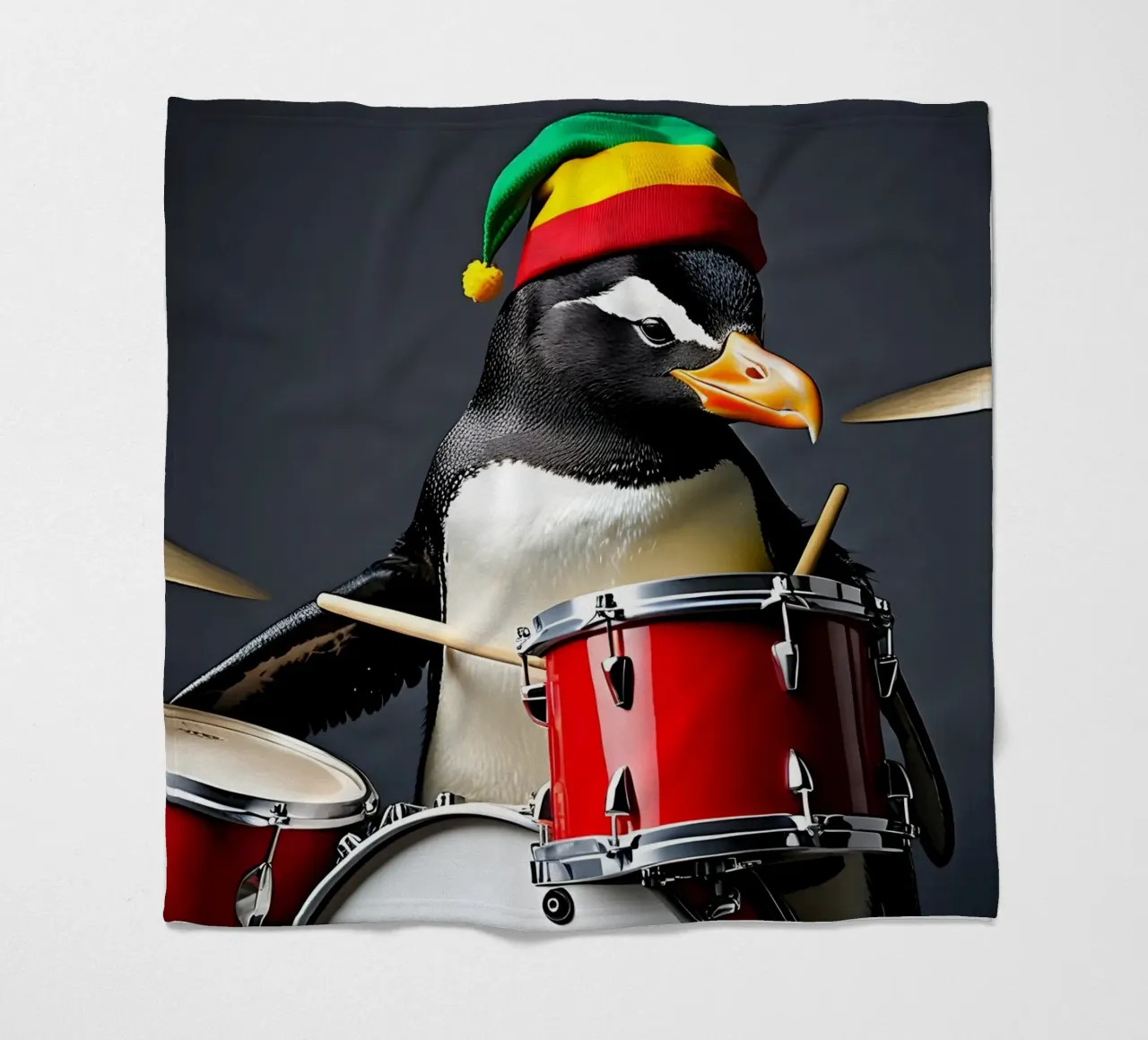 Pinguin mit Schlagzeug 2 coperta in pile da kosinsart.gallery
