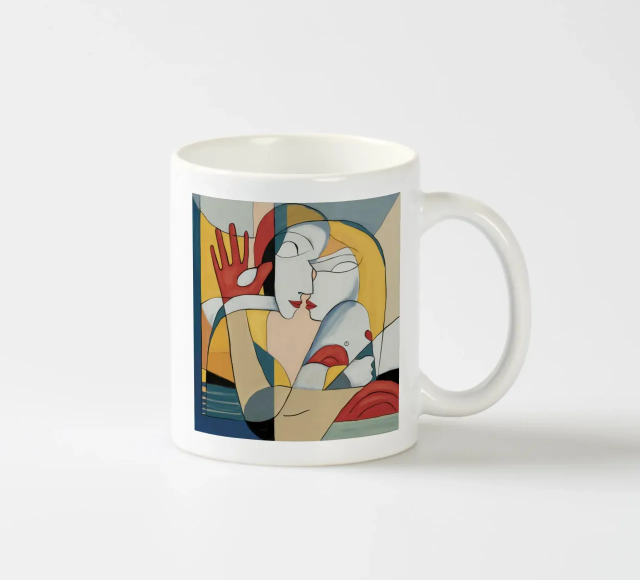 Amorevole abbraccio artistico tazza in ceramica da Crimson Whisper