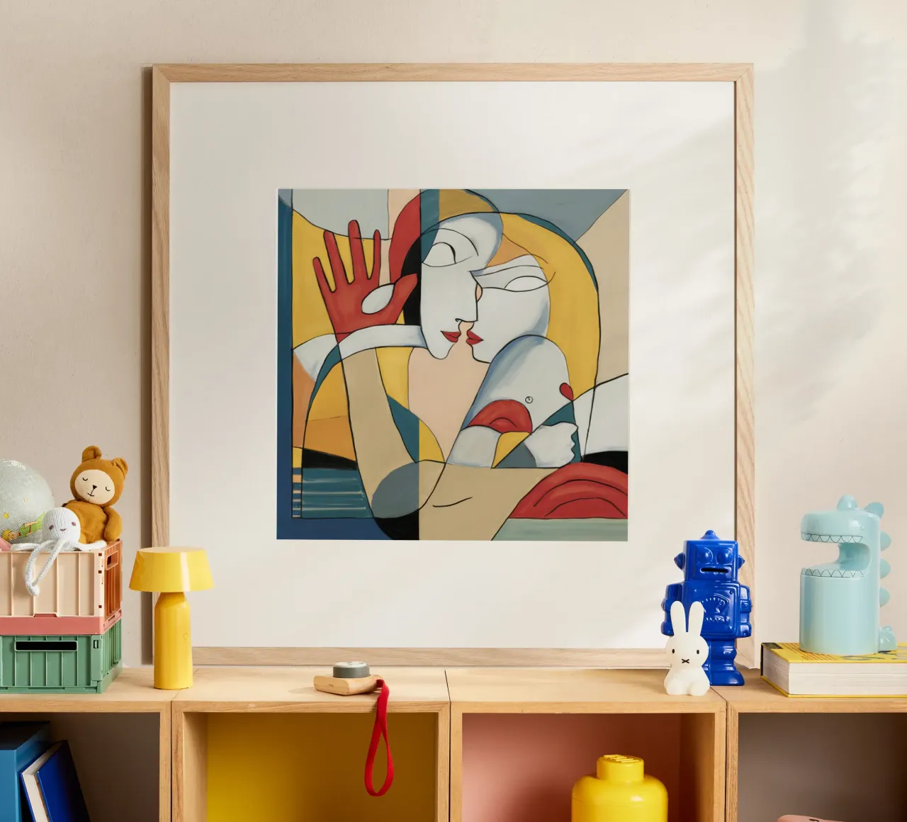 Amorevole abbraccio artistico poster con telaio in alluminio da Crimson Whisper