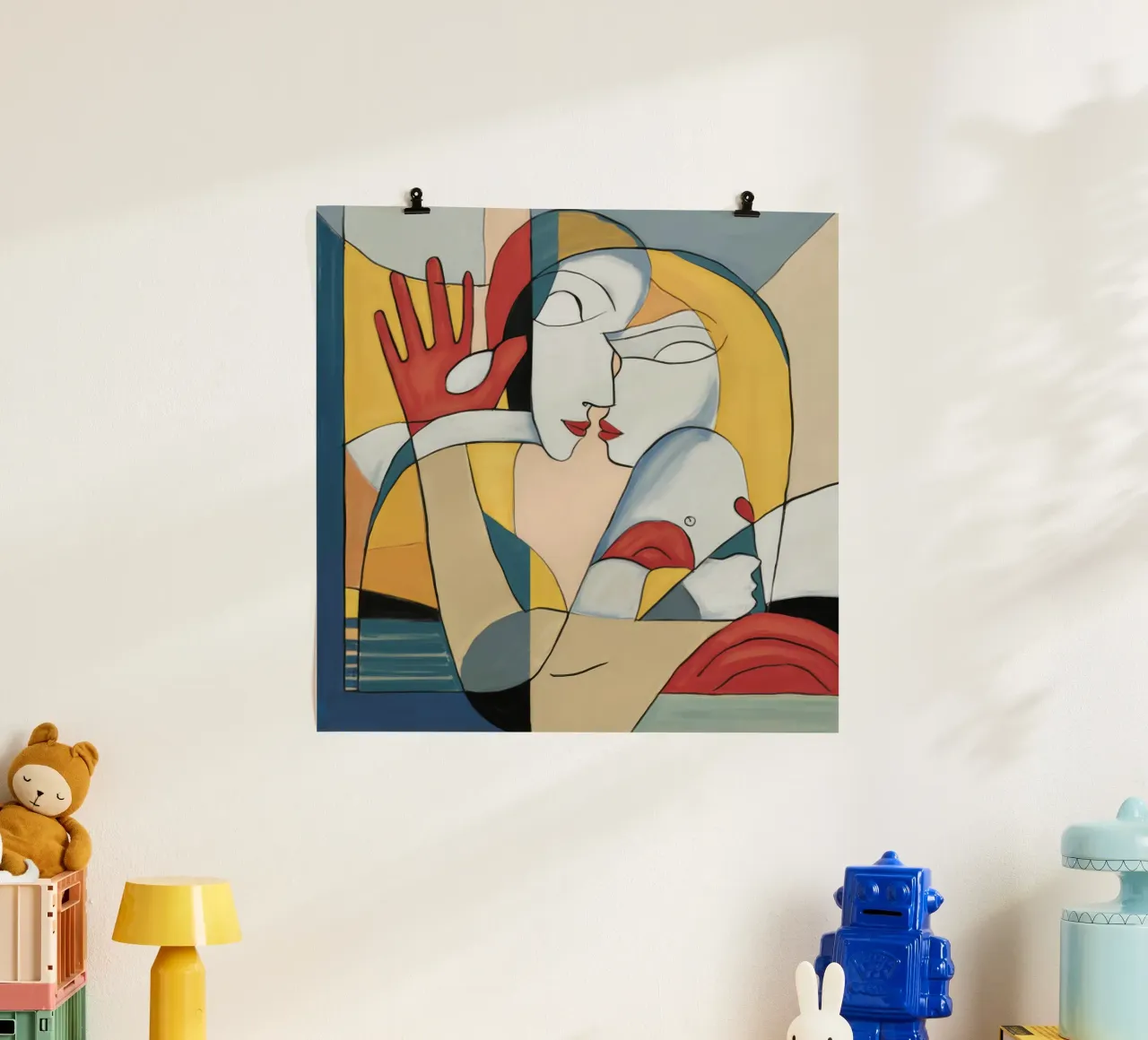 Amorevole abbraccio artistico poster con telaio in alluminio da Crimson Whisper