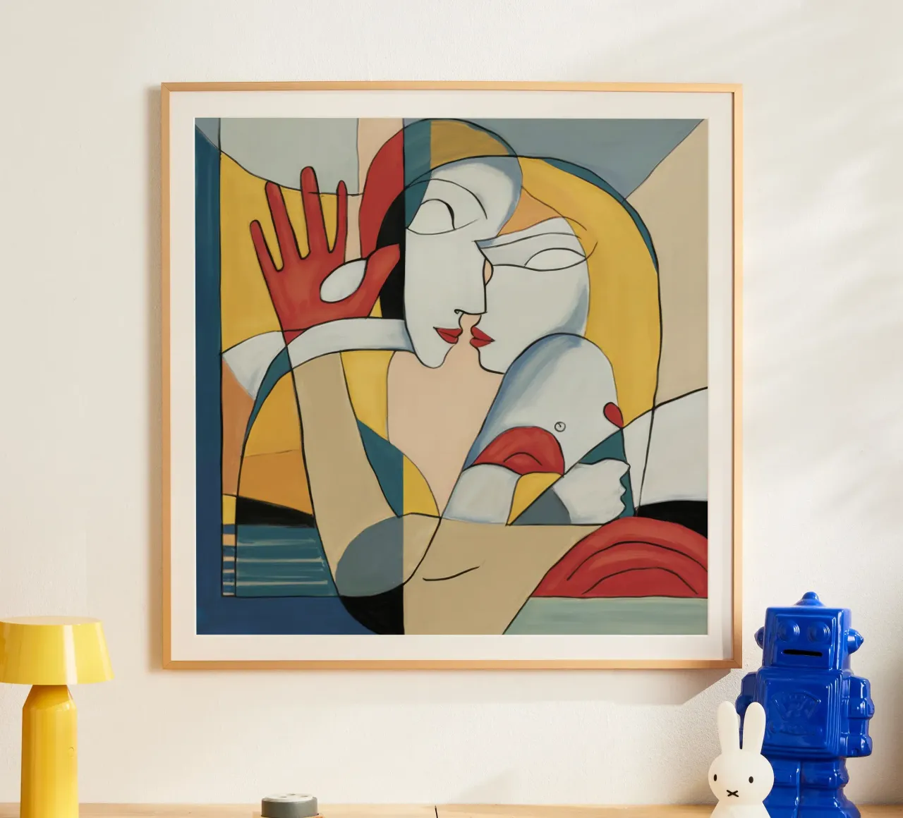 Amorevole abbraccio artistico poster con telaio in alluminio da Crimson Whisper